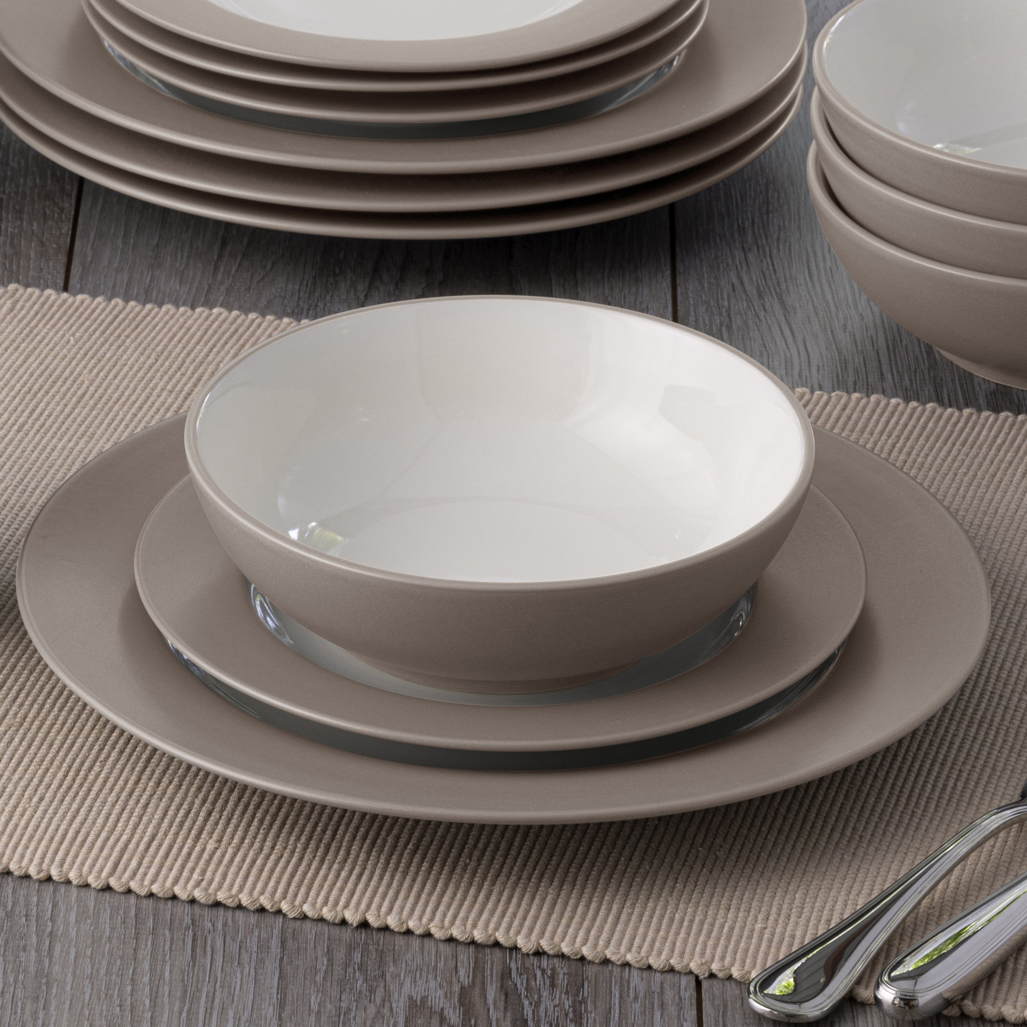 Noritake Colorwave Rim Dinner Plates, 11", Sand