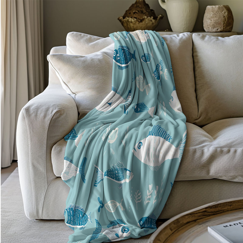 Poisson Tranquil - couverture de qualité supérieure 1 pièce, Lit simple