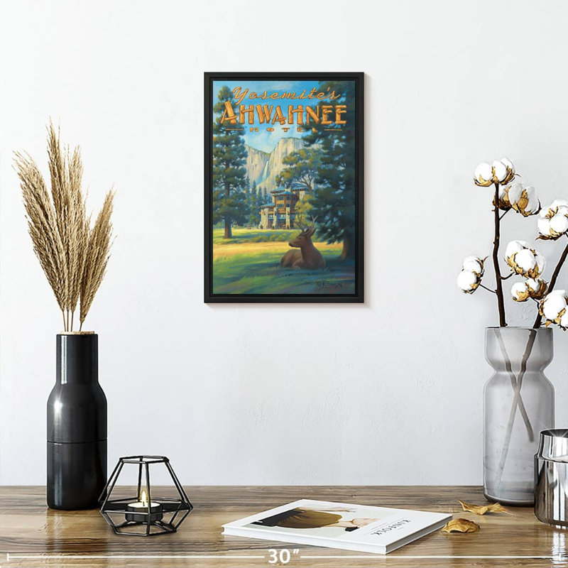 Ahwahnee Hotel, 9" X 13", Floating Frame Black