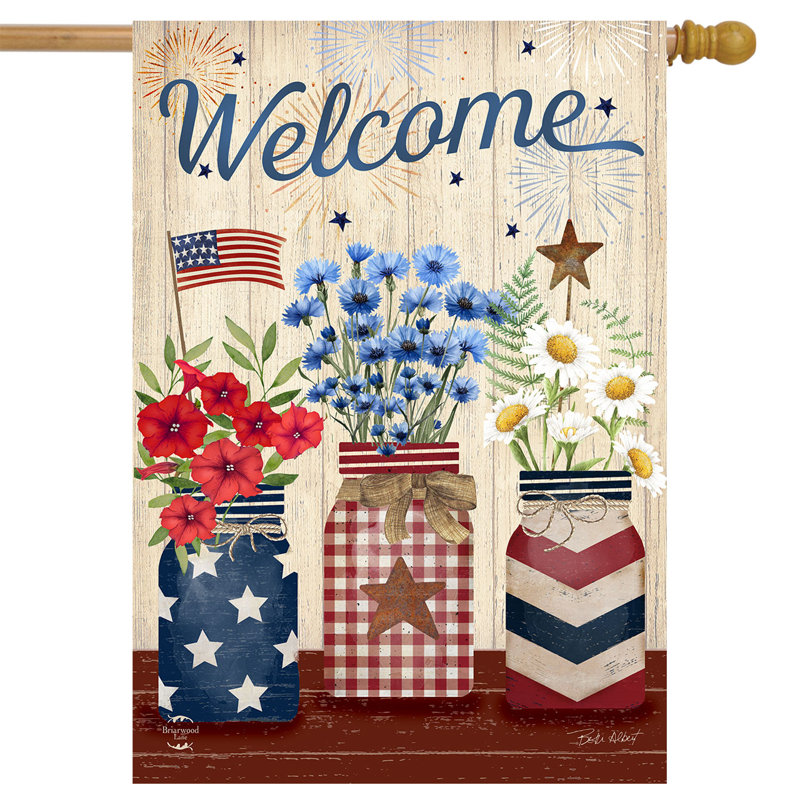 Drapeau «Welcome American Mason Jars House»