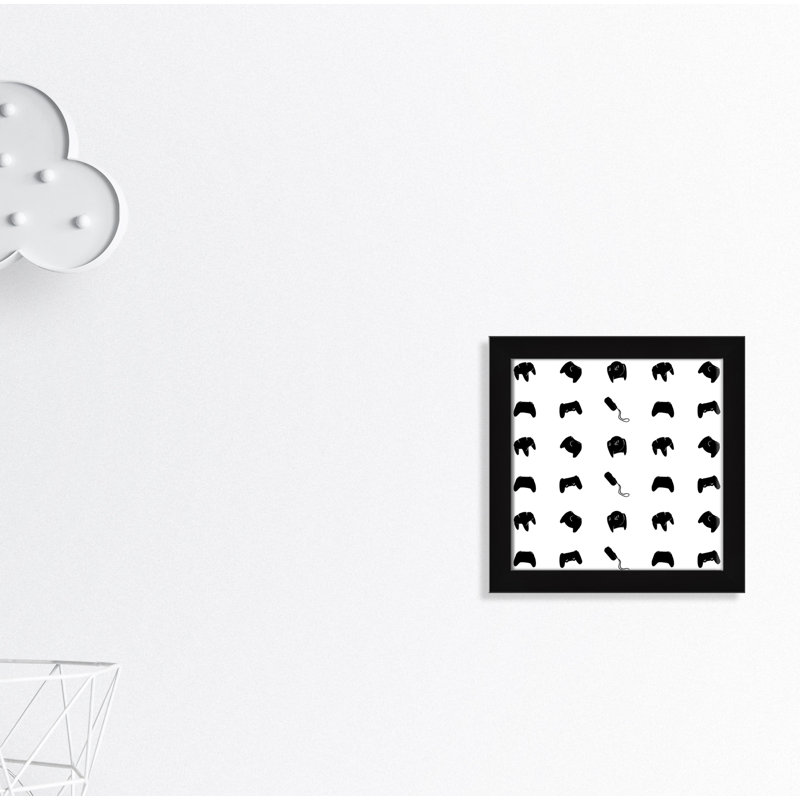 Imprimé papier à motif de joueur, H 14 po x l 14 po x P 0,63 po, Cadre noir