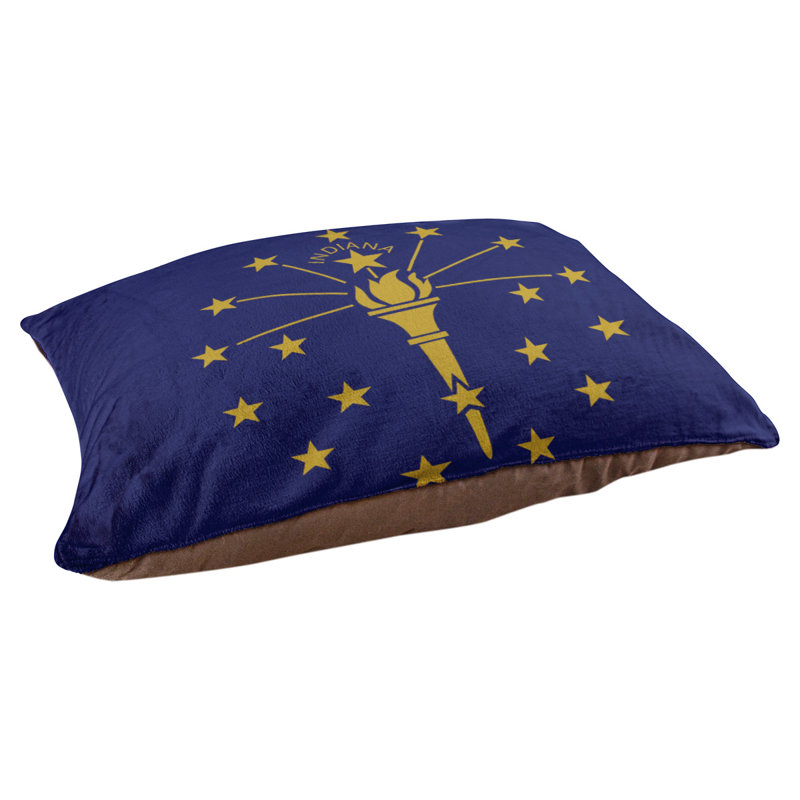 Coussin de concepteur indiana flag Burien, L 19,5 po x l 29,5 po, Marron foncé