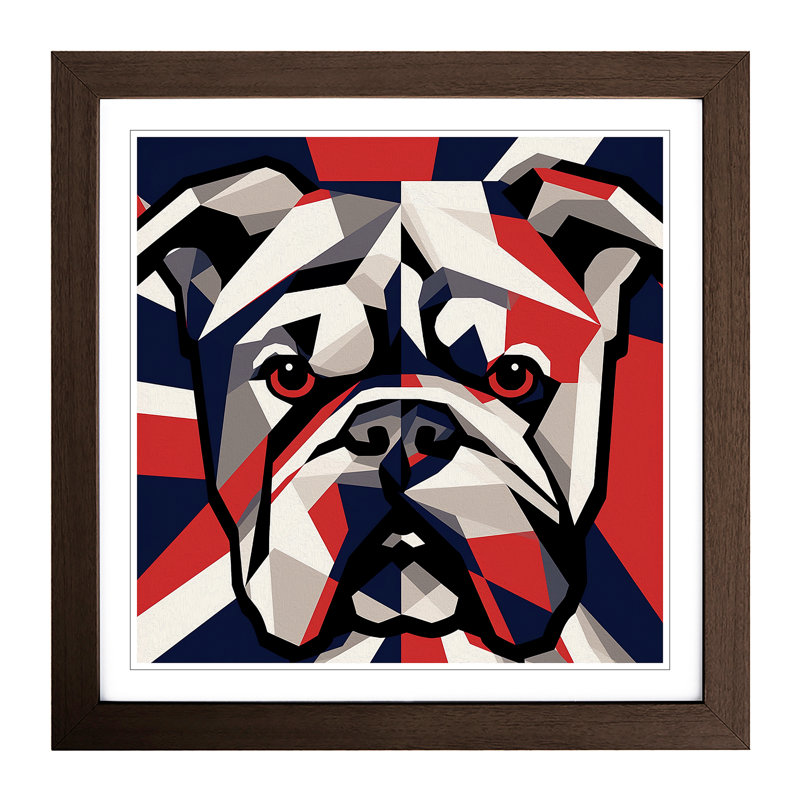 British Bulldog Constructivism No.2 - Framed Print, Walnut