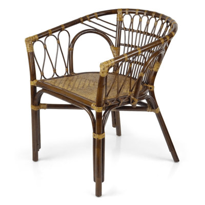 Chaise de salle à manger en rotin naturel Nevada, fauteuil en osier fait à la main, sièges d'appoint de style bord de mer et bohémien pour la salle à manger ou le salon