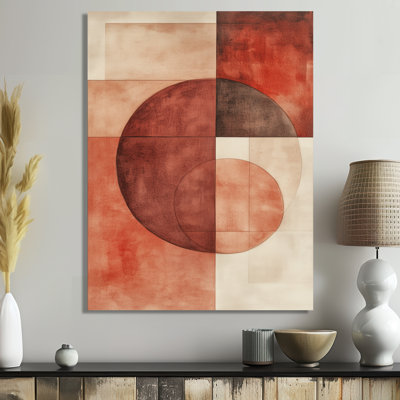«Terracotta Balance», art mural moderne abstrait en métal transitionnel, impression moderne sur métal