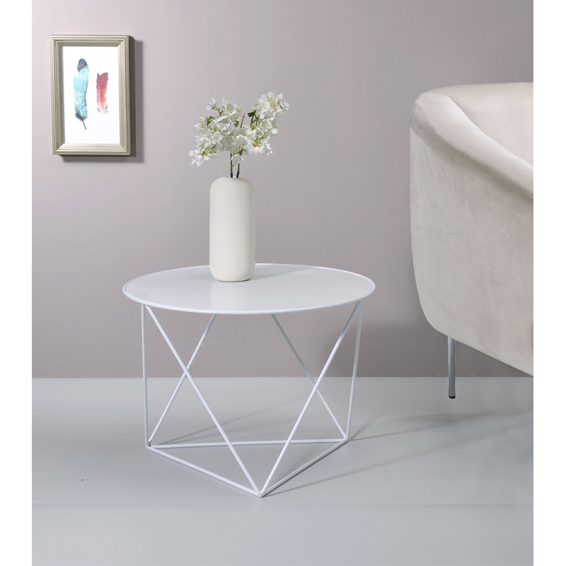 Table d'appoint Epidia, Blanc