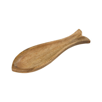 Adlena Carved Wood Fish Shaped Plate