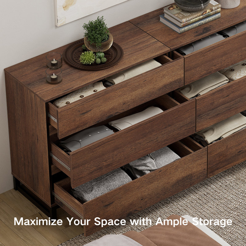 Aadam 9 Drawers Dresser, Dark Walnut