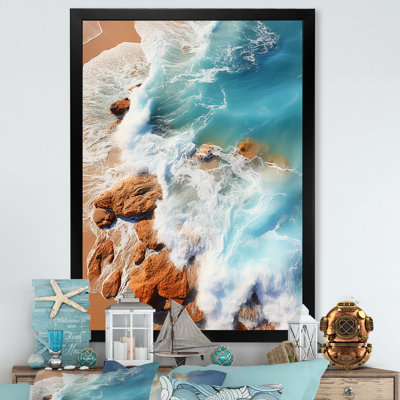 Vue aérienne de Rocky Beach II - plage, art mural