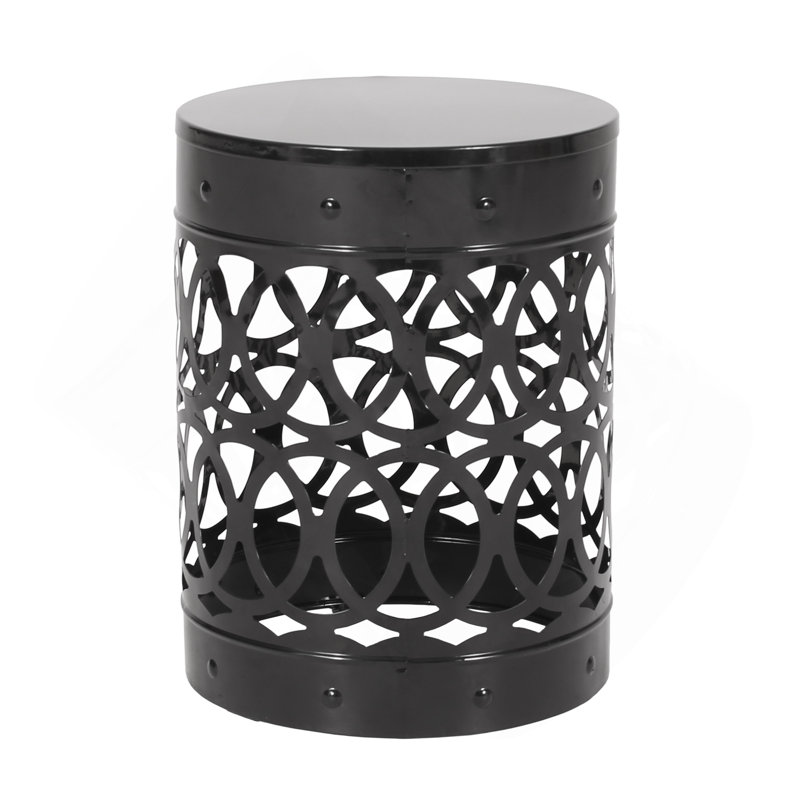 Outdoor Metal End Table -Large, Black