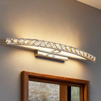 Applique murale pour salle de bain moderne en cristal avec lumière DEL K9