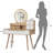Makeup Vanity Desk With 3 Adjustable Lighted Mirror With Solid Wood Table Feet , Dressing Table Set With 4 Drawers And 3 Open Shelves, Makeup Vanity