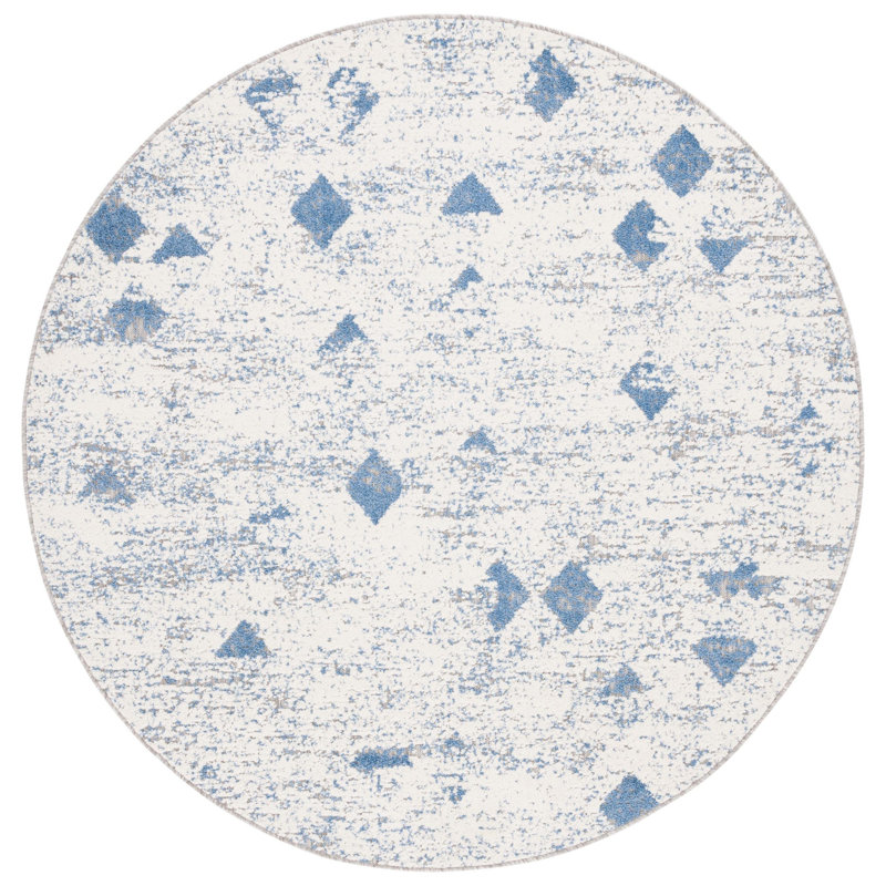 Cottage Performance Abstract Indoor/Outdoor Area Rug, Round 6'7"