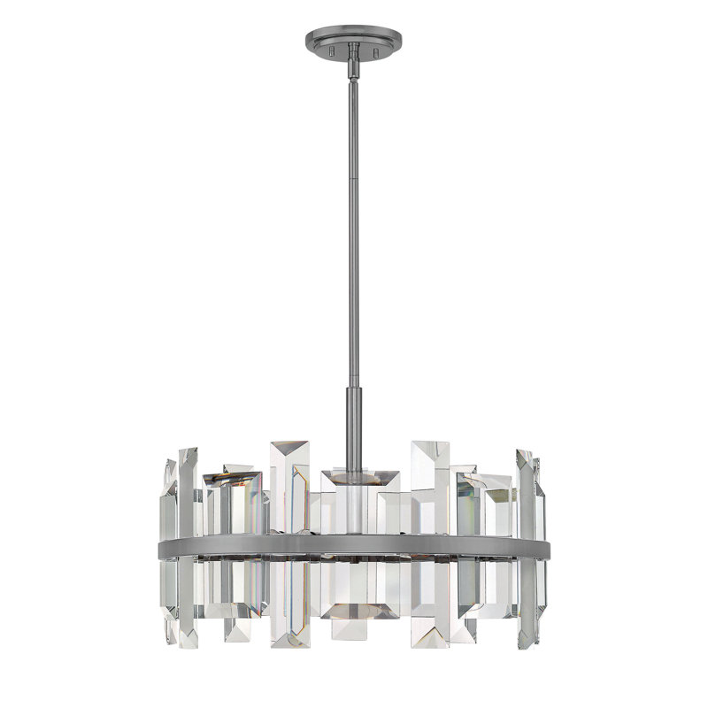 Odette 6-Light Unique / Statement Wagon Wheel Chandelier, Polished Nickel, 9