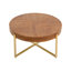 Table basse 33,8 po d'épaisseur rétro moderne avec plateau en bois de sapin et pieds croisés dorés-125542165-125542163
