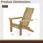 Chaise pliante Adirondack d'extérieur rustique avec structure en bois d'acacia et en acier patiné