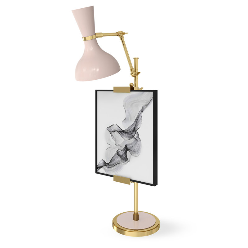 Lampe fantaisie Clare, Eau de rose, Laiton moderne