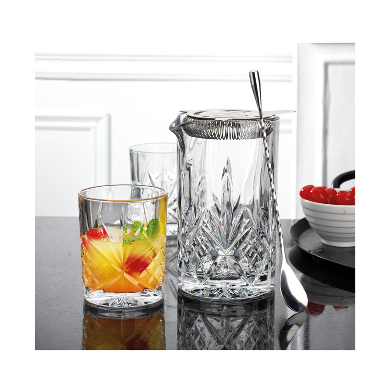 Elegant Clear Crystal 6-Piece Beverage Mixing Set