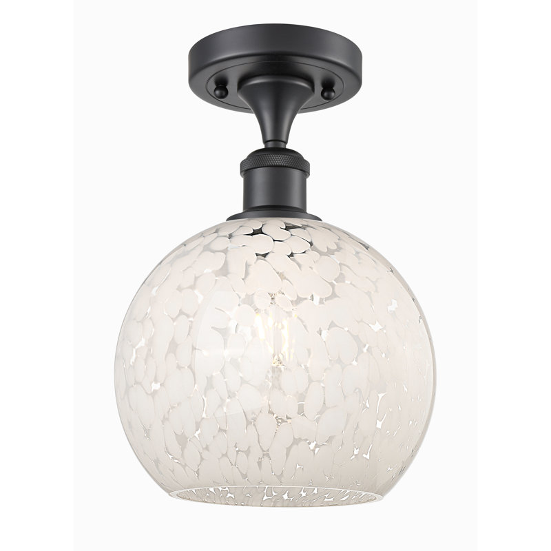 Plafonnier semi-encastré 1 lumière Ballston - Adreann, Noir mat, H 11,25 po x l 8 po x P 8 po