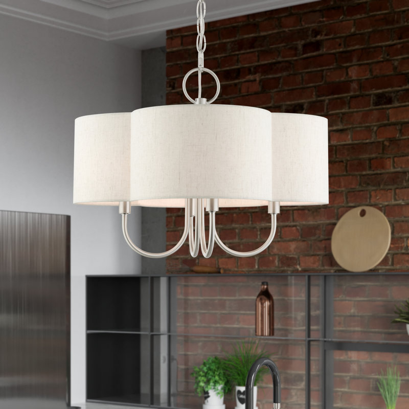 Lustre géométrique à 4 lumières Swarthout, Nickel brossé