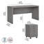 Ensemble de bureau rectangulaire 2 pièces Echo-1035607655