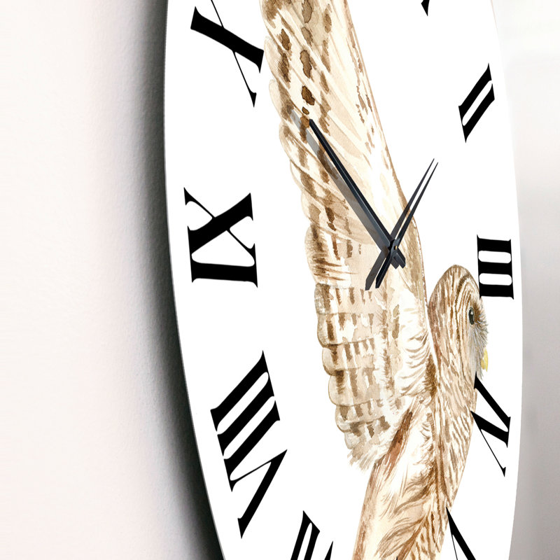 Portrait d'une effraie des clochers III - Horloge murale traditionnelle, Moyen