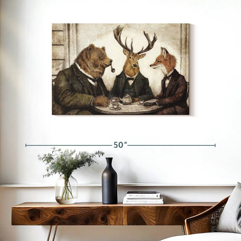 Animal Tea Time II, H 24 po x l 36 po