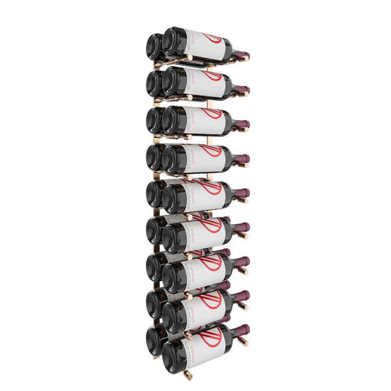 Bronc Wall Mounted Wine Bottle Rack Kit, 45" H x 13" W x 8.5" D, Matte Black/Milled Aluminum