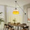 Luminaire suspendu moderne en verre jaune Tiffany, lustre réglable pour salon