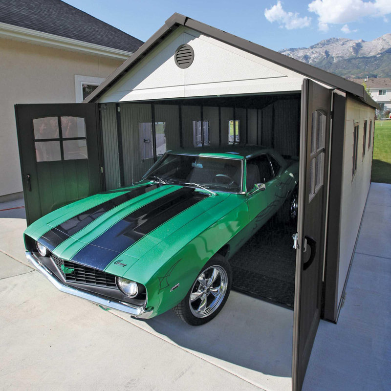 11 Ft. x 21 Ft. High-Density Polyethylene (Plastic) Steel Reinforced Outdoor Storage Shed