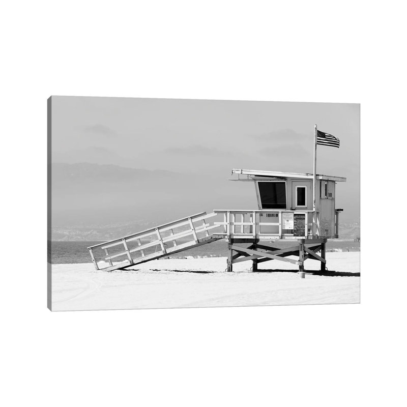 L.A Lifeguard Tower by Philippe Hugonnard - Wrapped Canvas Print, 20.32 cm H x 30.48 cm W