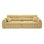Canapé tissé à compression en chenille rayée, canapé compact à rangée droite avec éponge haute densité, canapé économiseur d'espace requis sans assemblage pour salon, appartement, bureau