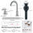 Burshed Nickel Two Handle 3-Hole Bathroom Sink Faucet - Gooseneck Spout Lavatory Faucet-100759477