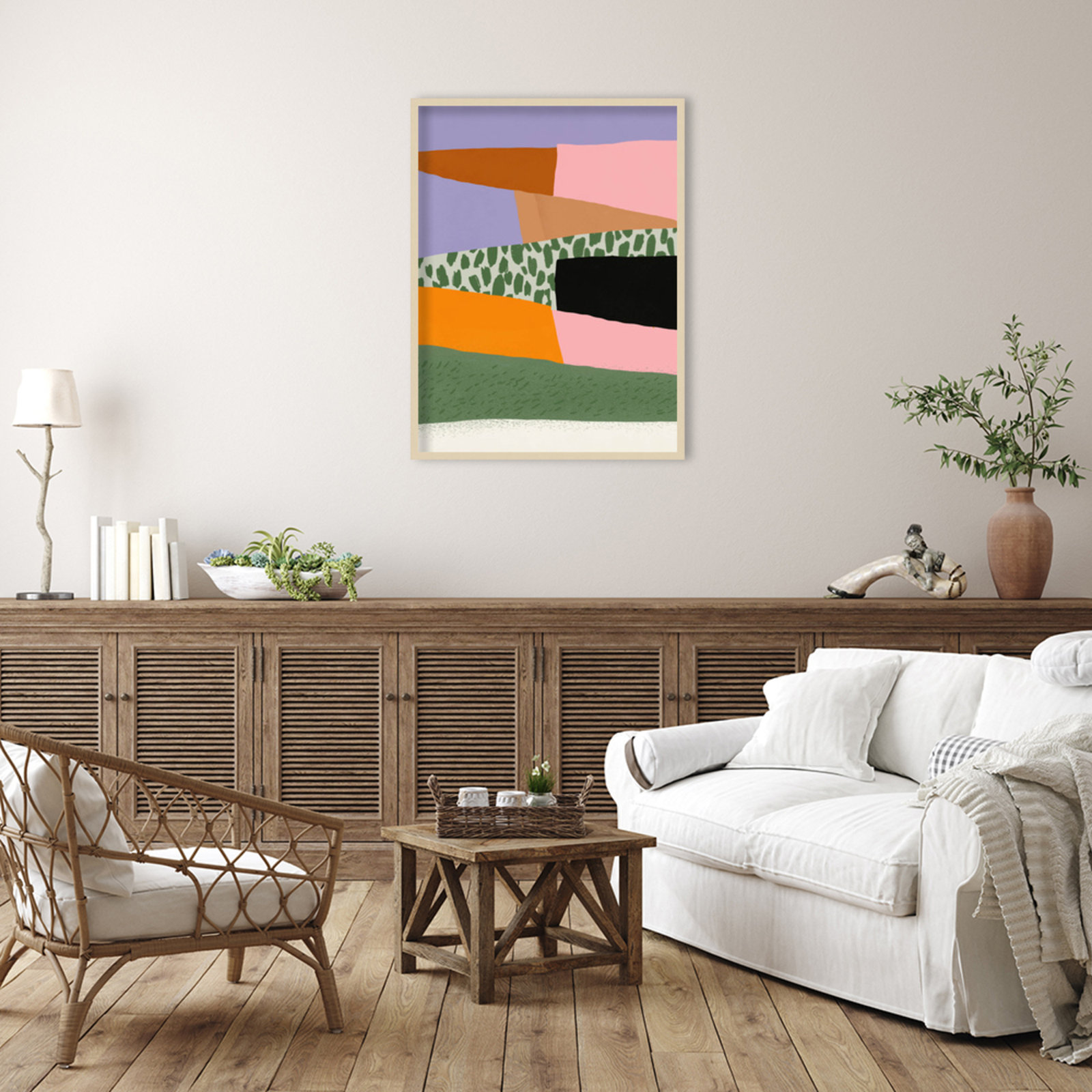 Abstract Minimalism Collage 02 Print, Brown, 41" H x 31" W