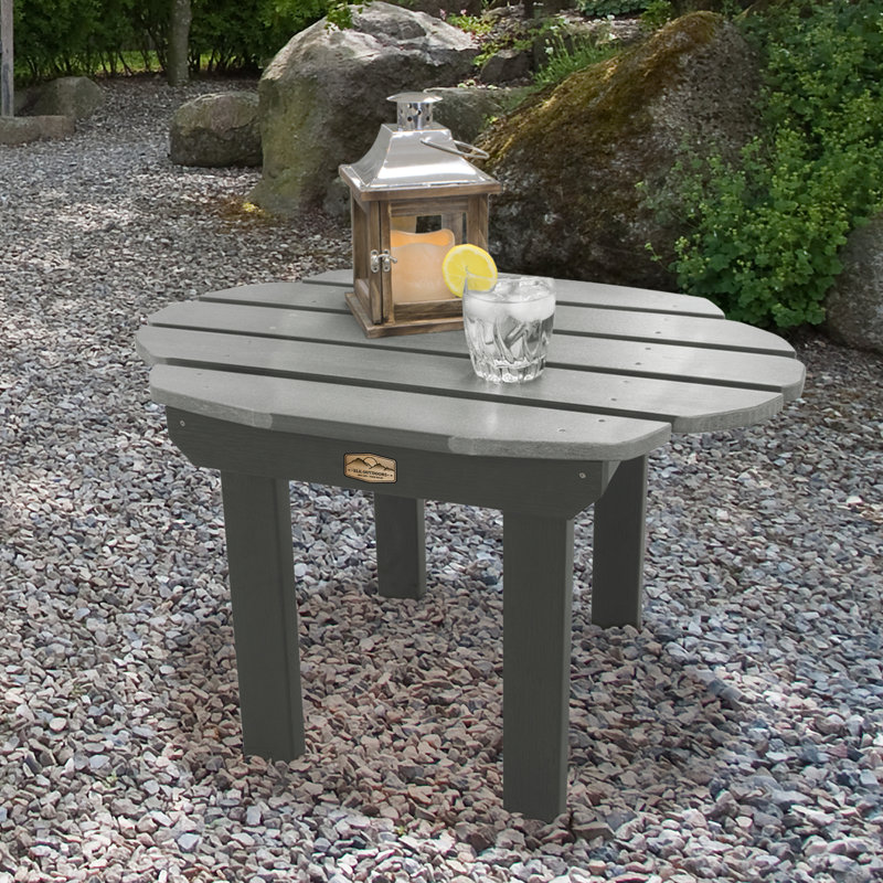 Table d’appoint en plastique Wyona, Teck côtier