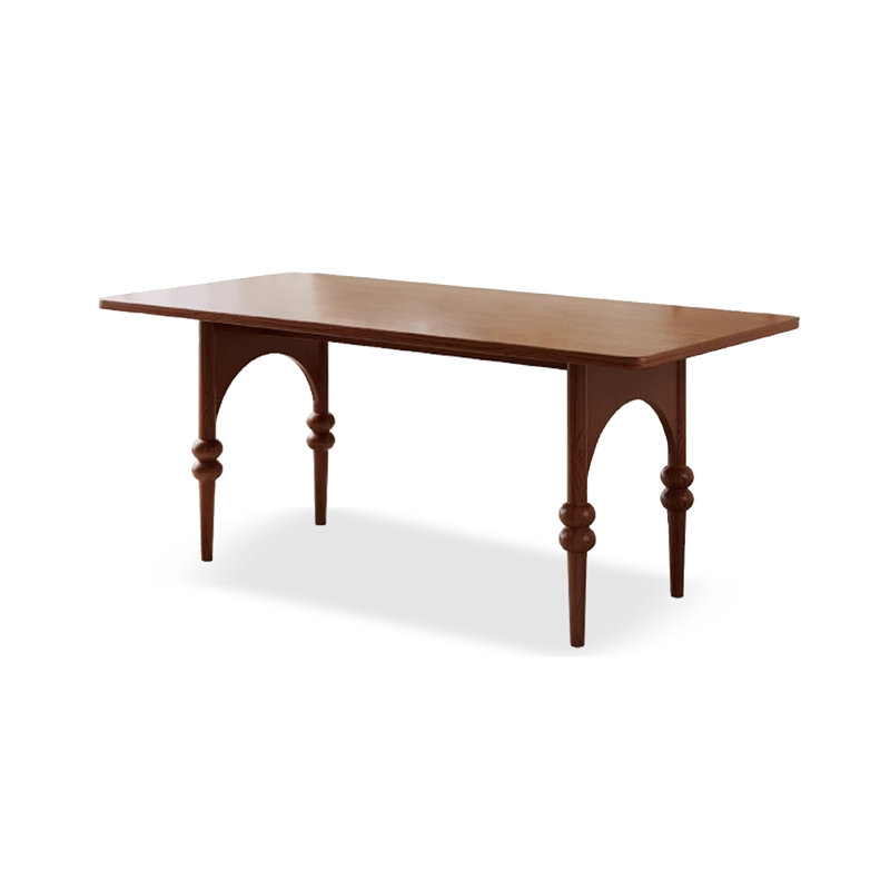 Rectangular French-style retro all-solid-wood dining table, 29.53"H x 62.99"L x 31.5"W
