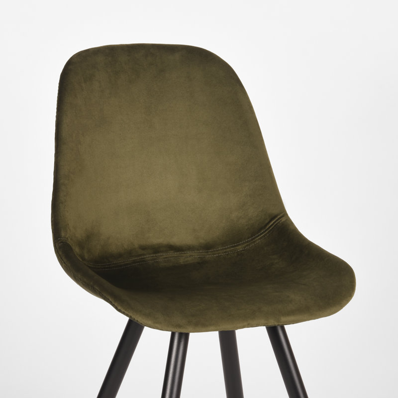 Dolezal 49cm H Velvet Upholstered Side Chair, Army
