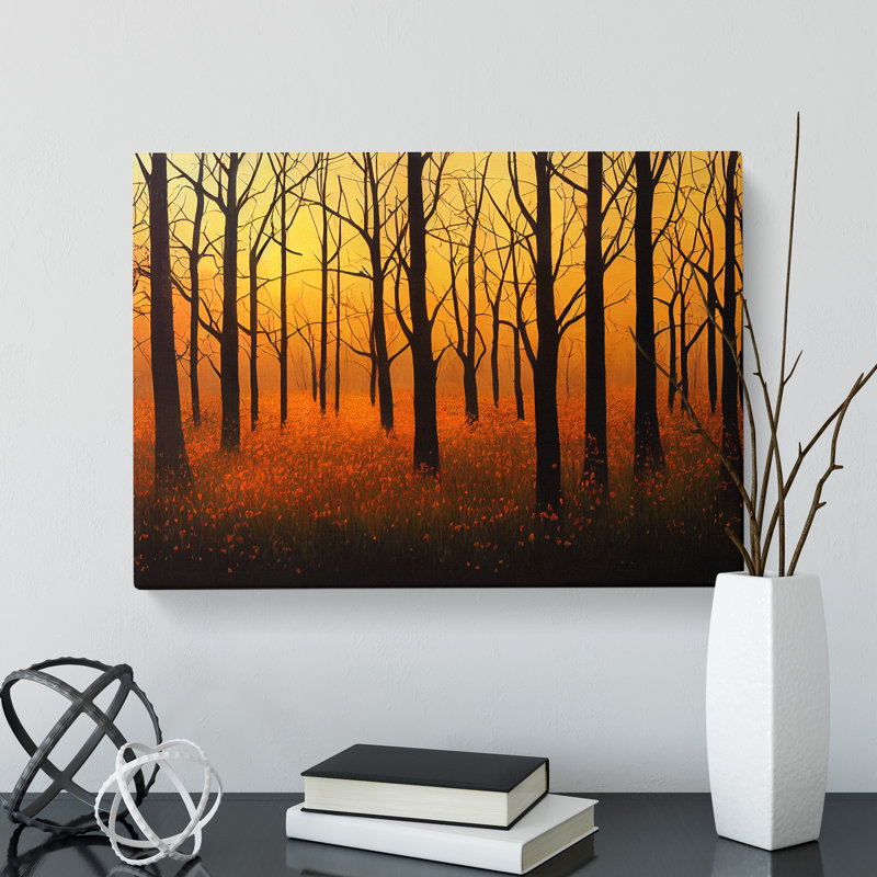 Striking Forest Sunset Vol.1 - Wrapped Canvas, 35cm H x 50cm W x 3cm D