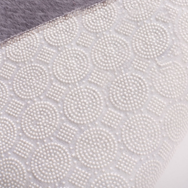 Mizelle Machine Woven Acrylic Area Rug in Anthracite/Cream, Rectangle 6'7" x 9'10"