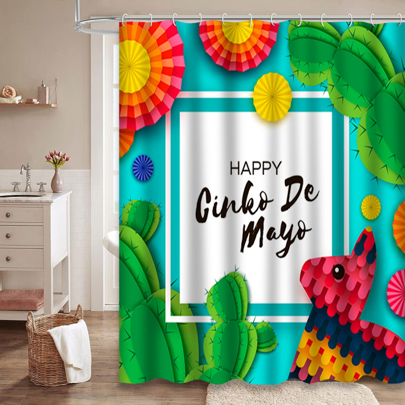 Rideau de douche avec 12 crochets Happy Creetus, L 72 po x l 84 po