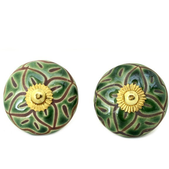 Hand Painted 1 1/2" Diameter Mushroom Knob