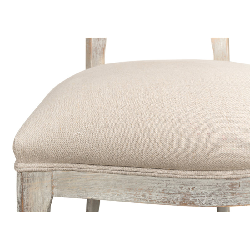 Chaise d'appoint ovale Banner Cane, Gris clair, gris