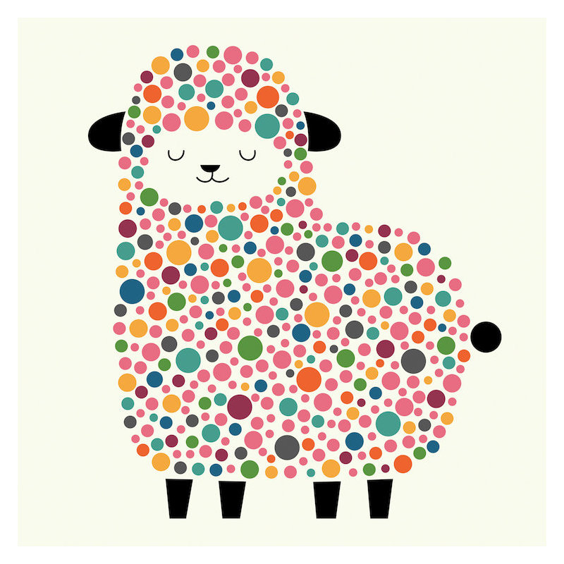 Art sur toile Adda Bubble Sheep, H 12 po x l 12 po x P 0,75 po