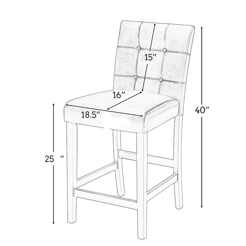 Jonno 25'' Counter Stool, Black, Black