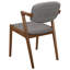 Chaise de salle à manger en noyer foncé et gris (ensemble de 2)