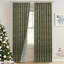 Fabdivine Green or Brown Handmade Floral Block Print 100% Blackout Room Darkening Elegant Window and Door, Patio Hook Drapes Thick Linen Spring, Summer 27x63 Inches for Living Room, Pista-1522366342