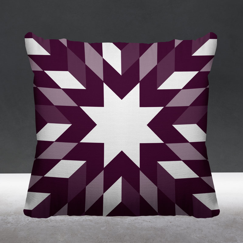 Coussin intérieur / extérieur Lynn Country, L 15 po x H 15 po, Mauve