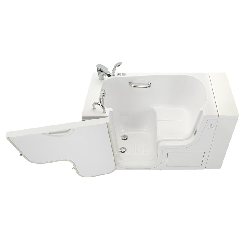 Wheelchair Accessible 26" x 52" White Acrylic Walk-In Bathtub