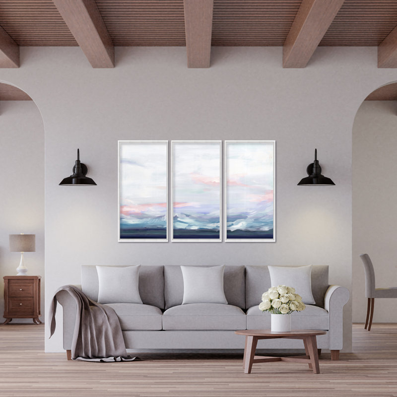 Coastal Retreat Cool Horizon Triptych
