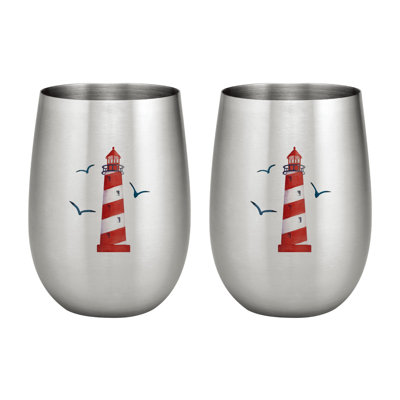 Sayler 20oz. Stainless Steel Wine Glass Set